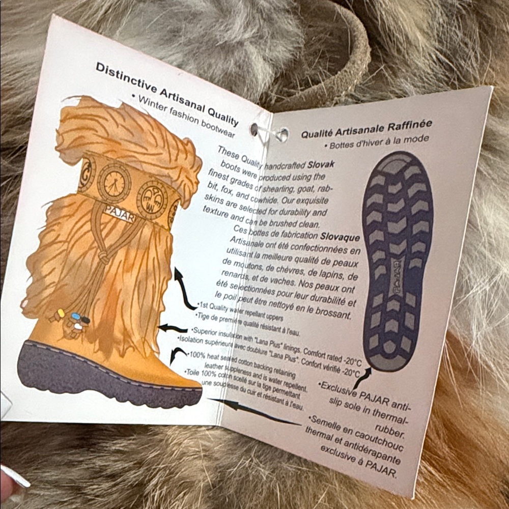 Faux Fur Winter Boots - Multi-Tone Tan & Cream - Picture 2 of 6